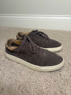 Lucky Brand Women’s Brown Suede Low-Top Sneakers - Casual Lace-Up Size 8